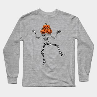 Skelleton Pumkin Dance Long Sleeve T-Shirt